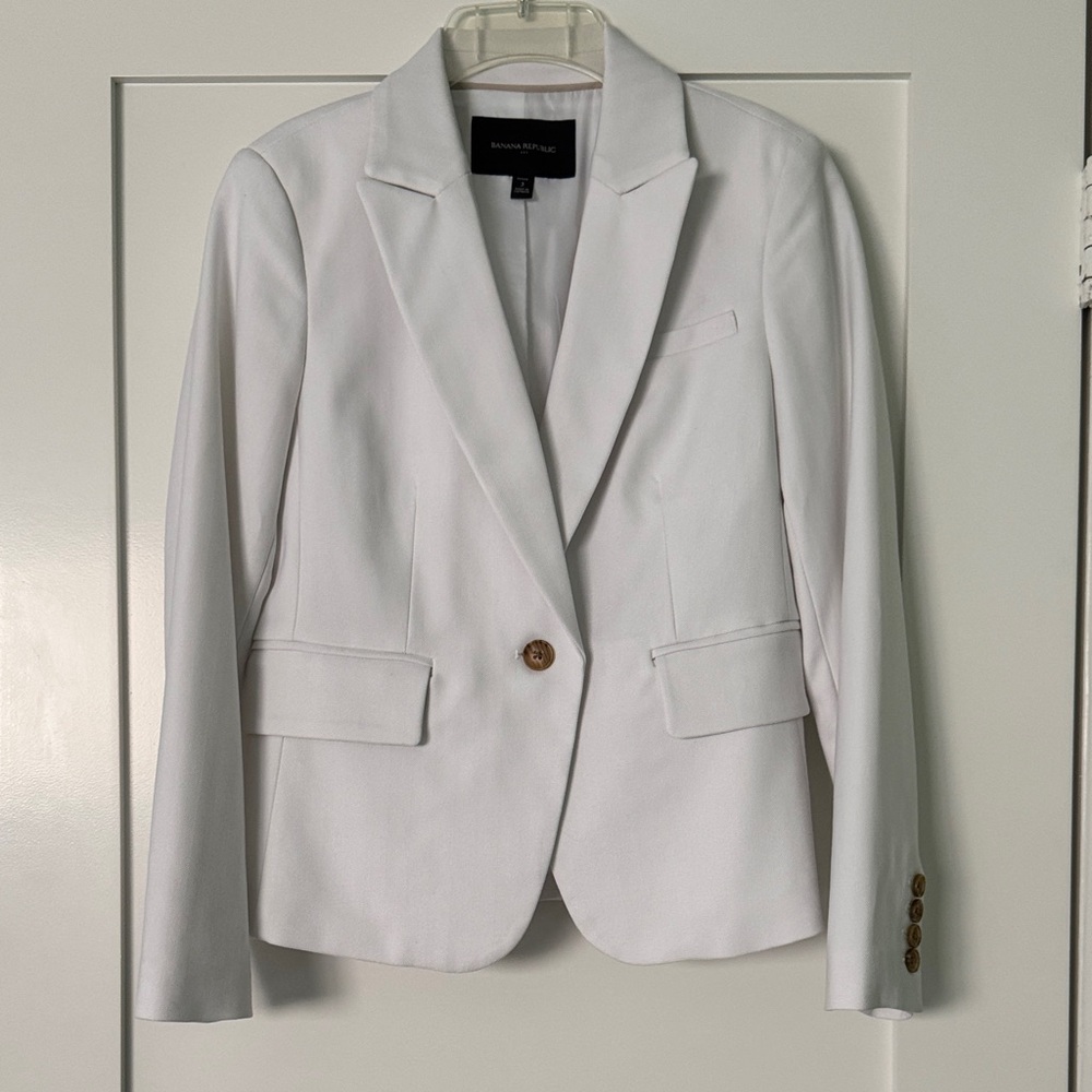 Banana Republic White Single-Button Women's Blazer